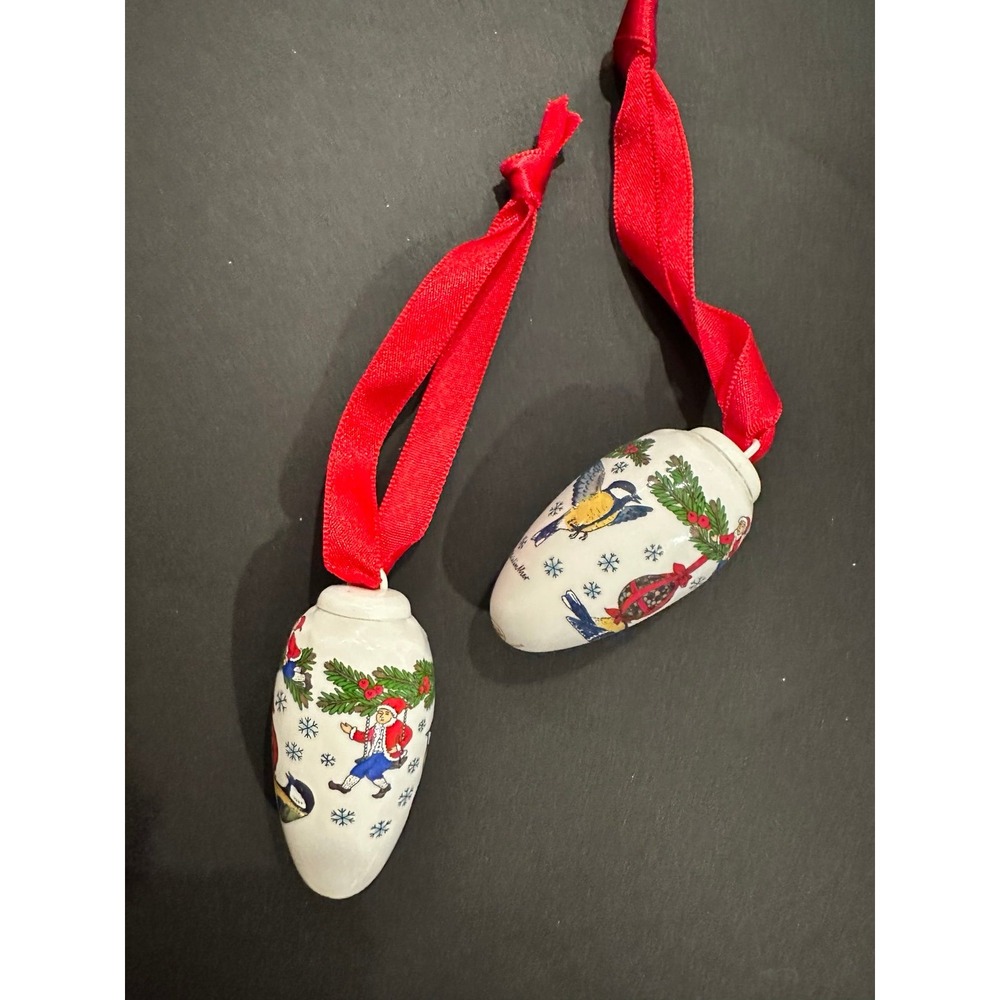 Vintage Hutschenreuther German Porcelain Christmas Ornaments Birds Elves Holiday